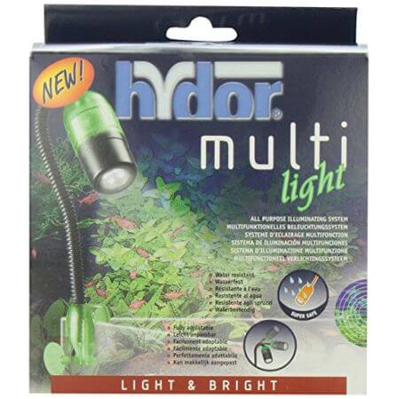 Hydor Multilight - blauw - opzetlampje met klem en zwanehals (wit licht)