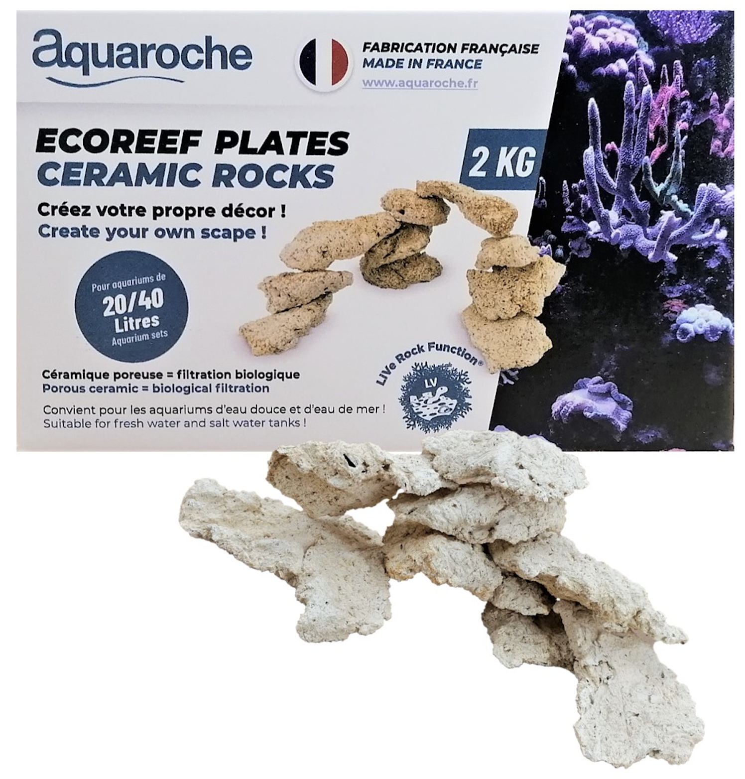 AQUAROCHE Ecoreef Plates Nano - 2kg
