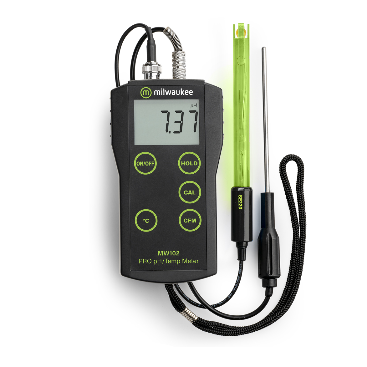 Milwaukee Smart Portable pH/°C Meter met ATC MW102