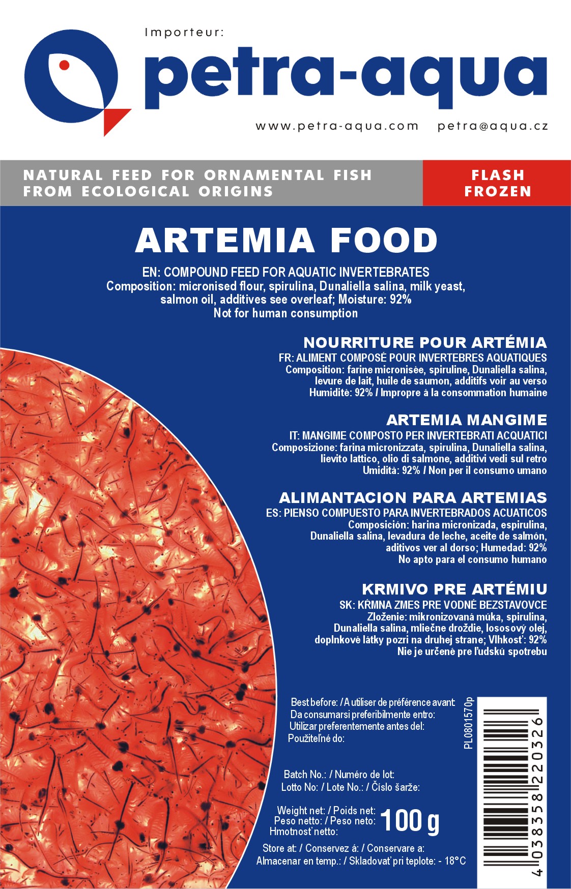 Petra Aqua Artemia voedsel Diepvries
