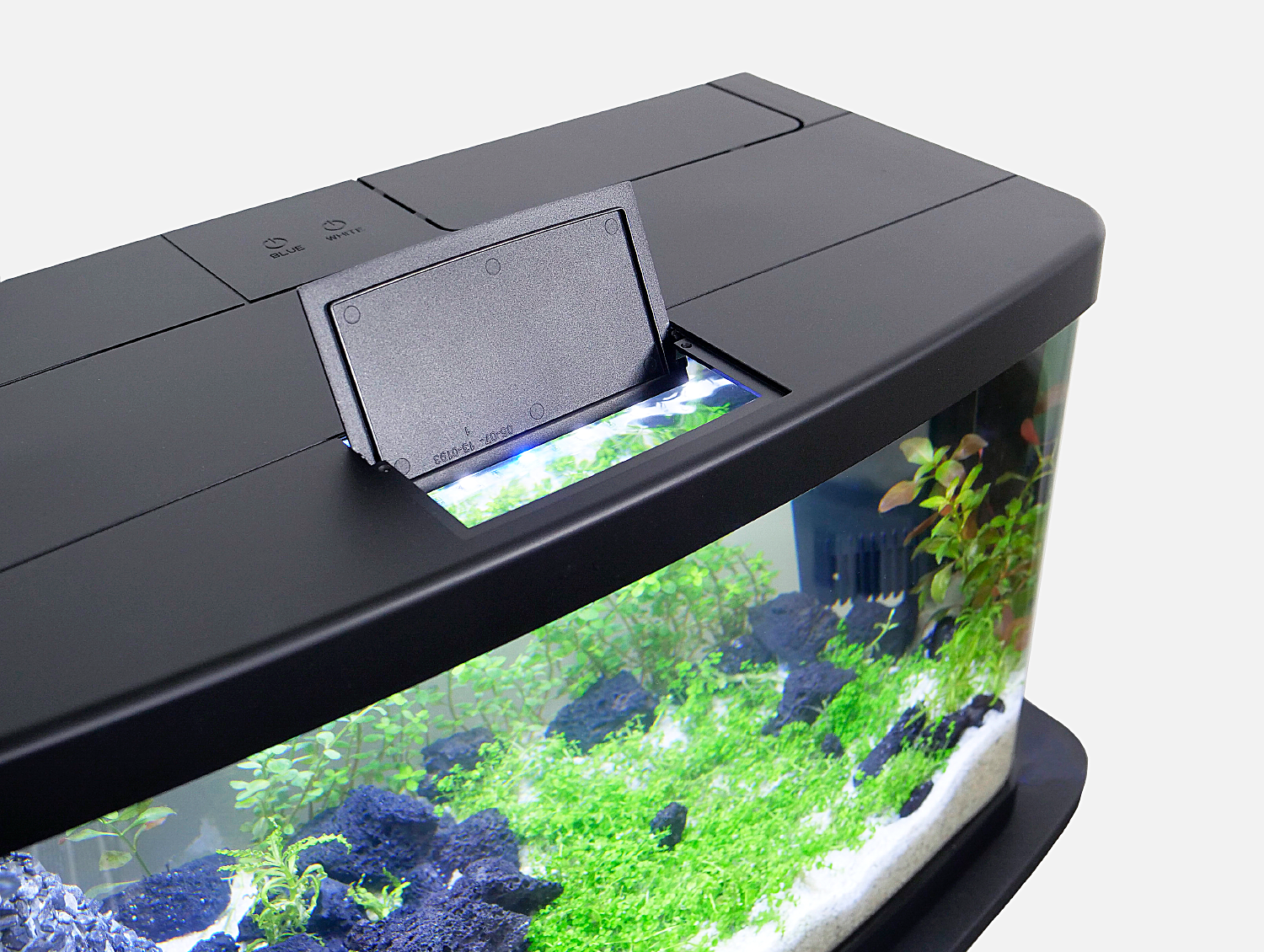Resun Aquarium compleet - afgerond - met LED deksel en hoekfilter