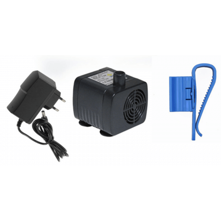 Aqua Light Mini waterpomp + transformator en slanghouder - 12V, 200l / h