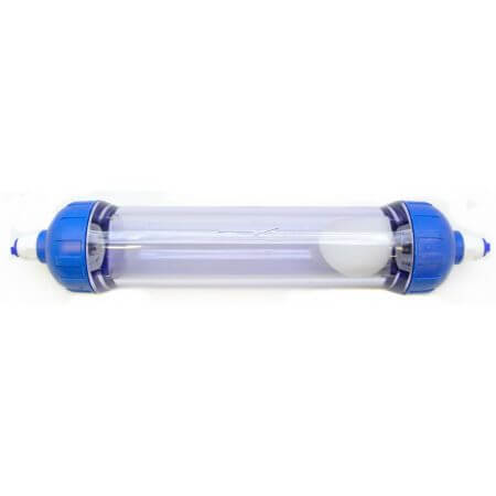 AquaHolland Transparant blauwe filterhouder - extern - hervulbaar 250ml.
