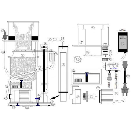 Deltec 3000i parts | Deltec protein skimmers | Protein skimmers